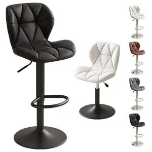 Modern Kitchen Swivel Bar Chair Set Adjustable Height Leather Factory Revolving Bar Stools Restaurant Chair