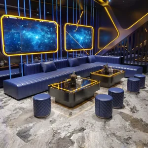 Modern L-Shape Leather VIP Bar Sofa Sets for Outdoor Home Bar Nightclub Lounge Furniture Eco-Friendly Waterproof