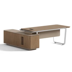 Modern L Shape Modular Extendable Manager Desk Walnut Melamine Meeting Table Side Cabinet Commercial Office Furniture Wood