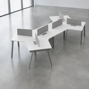 Modern L Shaped 3 6 Person Office Workstation Desk Modular Corner Office Furniture with Fabric Privacy Partition