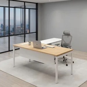 Modern L Shaped Corner Office Desk Custom Executive Office Furniture Manager Desk with Side Cabinet Cable Management