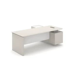 Modern L Shaped Executive Desk Zero Formaldehyde Eco Powder Coated MDF Detachable Mobile Side Storage Cabinet Built in Office