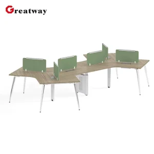 Modern L-Shaped Office Workstation Desk for 6 Person with Contemporary Design and Commercial Office Solution