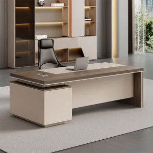 Modern L Shaped Wooden Office Furniture Desk 240 X 100 X 75cm Desk Director Organizer Set for Director