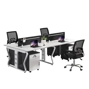 Modern L shaped Wood Office Desk with Storage Various Styles and Colors Support Logo Customization