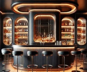 Modern LED Acrylic Artificial Stone Bar Counter for Nightclub Restaurant Coffee Shop Home Bar Customizable Commercial Furniture