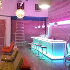Modern LED Painting Glossy Finish Home Wine Bar Display Table Design Shop Design Bar Counter Restaurant Bar Counter