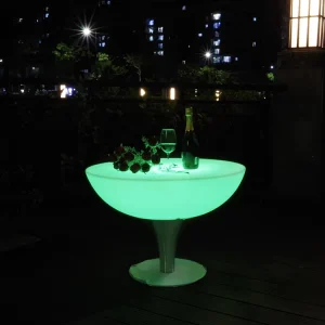 Modern LED Round Side Table Polyethylene Illuminated Coffee Table for Home Bar Garden Hotel Events