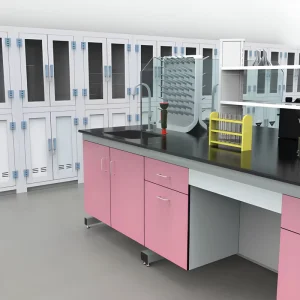 Modern Laboratory Island Wall Benches Tables Hospital School University Lab Working Bench