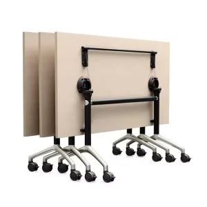 Modern Laminate and Steel Folding Study Training Table with Standing Desk Design Commercial Furniture