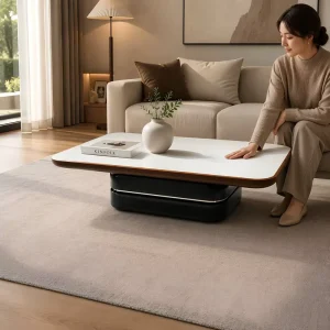 Modern Large Coffee Table 150cm Brown MDF Rectangular Center Table Contemporary Living Room Furniture Home Decor