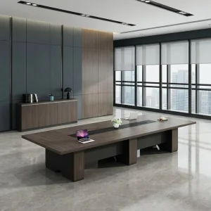 Modern Large Conference Table E1 MDF Meeting Desk Integrated Cable Management Boardroom Furniture CEO Boss Table