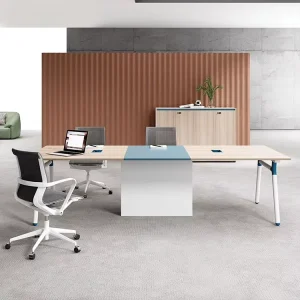 Modern Large Extendable Conference Table 12 People Capacity Panel Wood Office Furniture Metal Legs Warranty