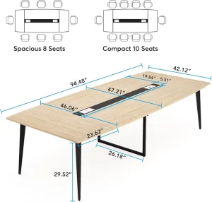 Modern Large Rectangular Office Desk Modular Training Table for Home or Conference Room Furniture
