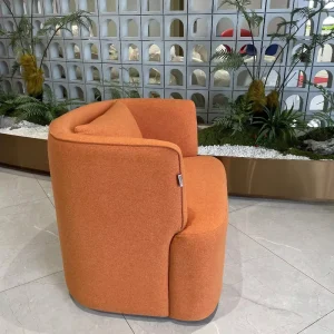 Modern Latest Creative Design Orange Round Single Seater Sofa Seat Side Set Lounge Chair Living Room Leisure Office Chair
