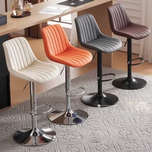Modern Leather Adjustable Swivel Dining Bar Chairs for Home and Restaurant Use