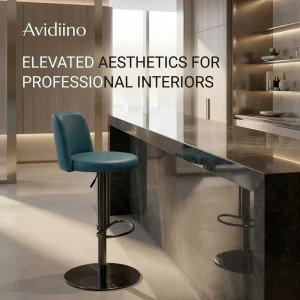 Modern Leather Bar Stool Artisan Stitching Custom Stainless Steel Bases Full Scale Furniture Package for Dining Sourcing