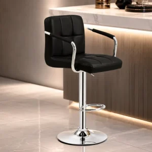Modern Leather Bar Stool Swivel Height Adjustable Bar Chair With Backrest High Chair for Kitchen Island Bar Furniture