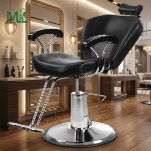 Modern Leather Barber Chair for Men Salon Furniture Adjustable Design