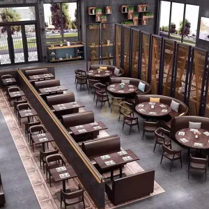 Modern Leather Booth Seating Restaurant Furniture Table and Chair Set for Living Room Supermarket Cafe