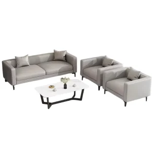 Modern Leather Commercial Reception Sofas for Hotel Lobby Office Waiting Areas or Two-seat Lounge Sofas