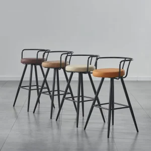 Modern Leather Custom Design Commercial Bar Stool for Restaurant Hotel Fast Food Dining