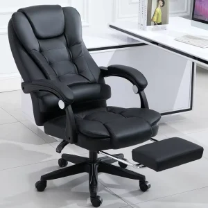 Modern Leather Executive Chair Light Luxury Reclining Office Chair Comfortable PU Material Sedentary Home Study Chair