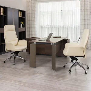 Modern Leather Executive Office Chair Revolving Adjustable Height for Home Office Workshop Living Room Commercial Use