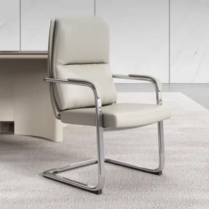 Modern Leather Executive Office Chair with Adjustable Height Comfortable Backrest for Home and Computer Use