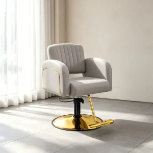 Modern Leather Foldable Salon Styling Barber Chair with Big Hydraulic Pump for Living Room