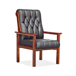 Modern Leather Guest Office Chair Nylon Frame Adjustable Height Gliding Seat Cushion for Workshop Bedroom Reception Conference