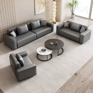 Modern Leather Office Sofa Set Executive Reception Sofa Luxury Commercial Office Furniture