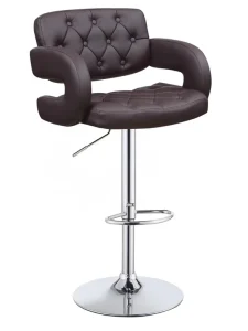 Modern Leather Reclining Club Style Bar Chair with Adjustable Seat for Home Bar Dining Living Room Use
