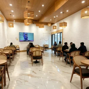 Modern Leather Restaurant Table Chair Set with Wood Top Durable Eco Friendly Commercial Furniture for Cafes Restaurants Hotels