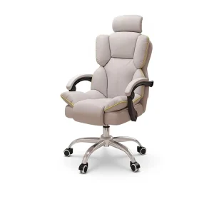 Modern Leather Swivel Office Chair Adjustable Height Comfortable Reclining Backrest for Home Office Bedroom Living Room Use