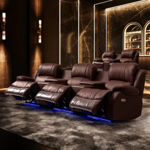 Modern Leather Theater Chair with Electric Reclining Function for Home Office School Hospital & Commercial Use