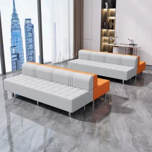 Modern Leather Waiting Chair for Beauty Salon Barbershop Hotel & Mall Ergonomic Commercial Use