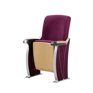 Modern Lecture Hall Seating Auditorium Chair Writing Table Furniture for School Church Use Foldable Commercial