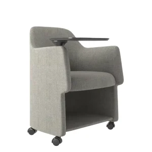 Modern Leisure Chair Office Waiting Training Fabric Upholstered Lounge Chair Wood Frame High Density