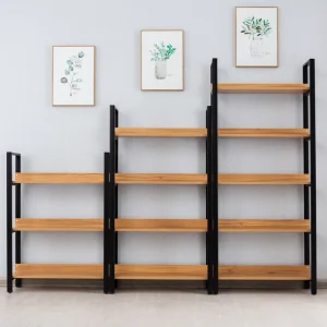 Modern Library Furniture Steel Book Rack Cabinet Library Shelving Wood Book Shelf