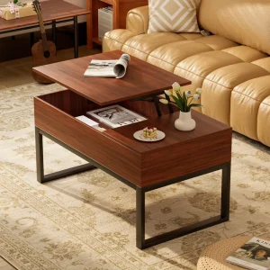 Modern Lift Top Coffee Table with Hidden Storage for Living Room & Office Use