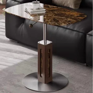 Modern Lifting Leg Frame Coffee Table with Gas Hydraulic Lift Mechanism Steel Leg Automatic Side Table Corner Table