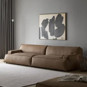 Modern Light Luxury 3 Seater Sofa with Scrub Fabric High Resilience Sponge and Solid Wood Frame for Living Room and Hotel Use