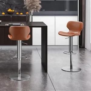 Modern Light Luxury Commercial Bar Stool with Rotatable Height Adjustable Backrest Italian Design HD 790