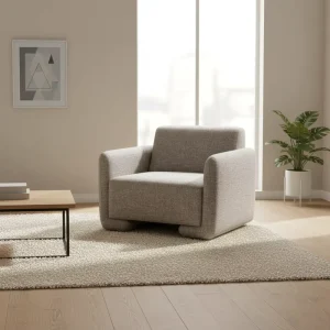 Modern Light Luxury Design Hotel Living Room Leisure Lounge Durable Fabric Cover One Seat Sofa Sponge Filling