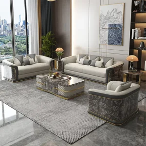 Modern Light Luxury Fabric Sectional Sofa Set with 3/2/1 Seats for Home Basement Apartment Use
