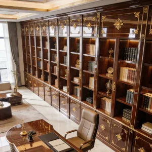 Modern Light Luxury Full wall Bookcase Reading Cabinet for School Libraries Multi functional Extra large Storage Cabinet