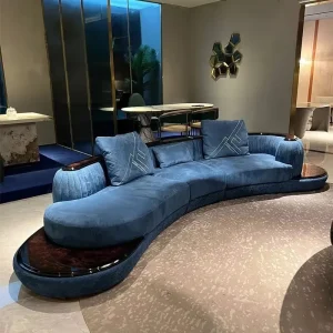 Modern Light Luxury L Shaped Chaise Longue Sectional Sofa Set for Apartment Mall Basement Living
