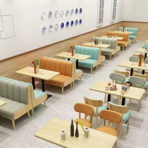 Modern Light Luxury Restaurant Furniture Set with Booth Sofa Table Chair Combination for Dining Catering Tea Houses