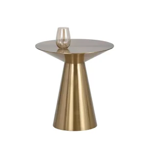 Modern Light Luxury Stainless Steel Round Cone Base Table for Living Room Dining Room Hotel Coffee Table